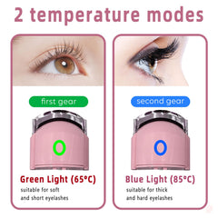 Pinkiou heated eyelash curler compact travel case keeps tools organized.