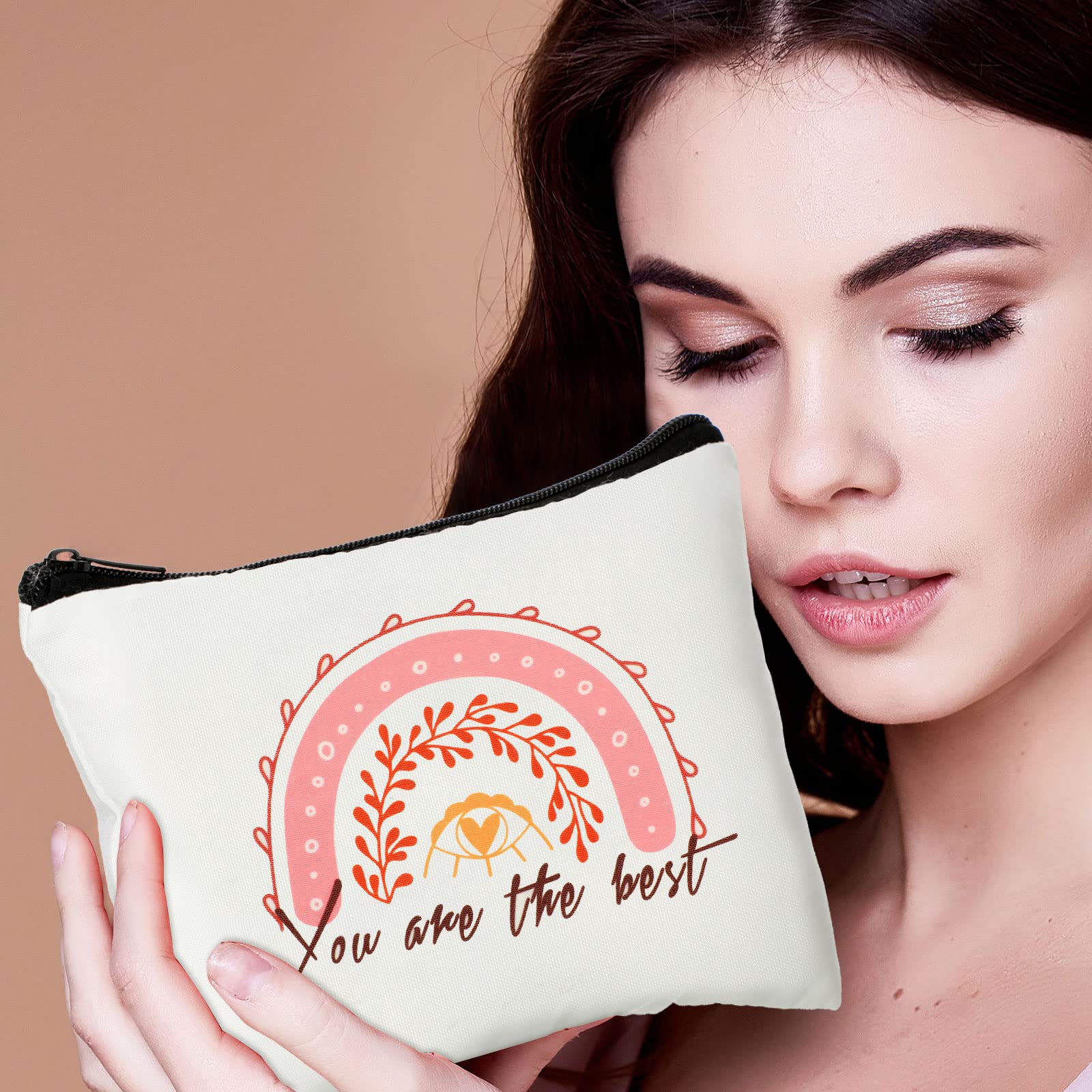 Pinkunn 16-piece set of canvas bags ideal for cosmetics, keys, and small items.
