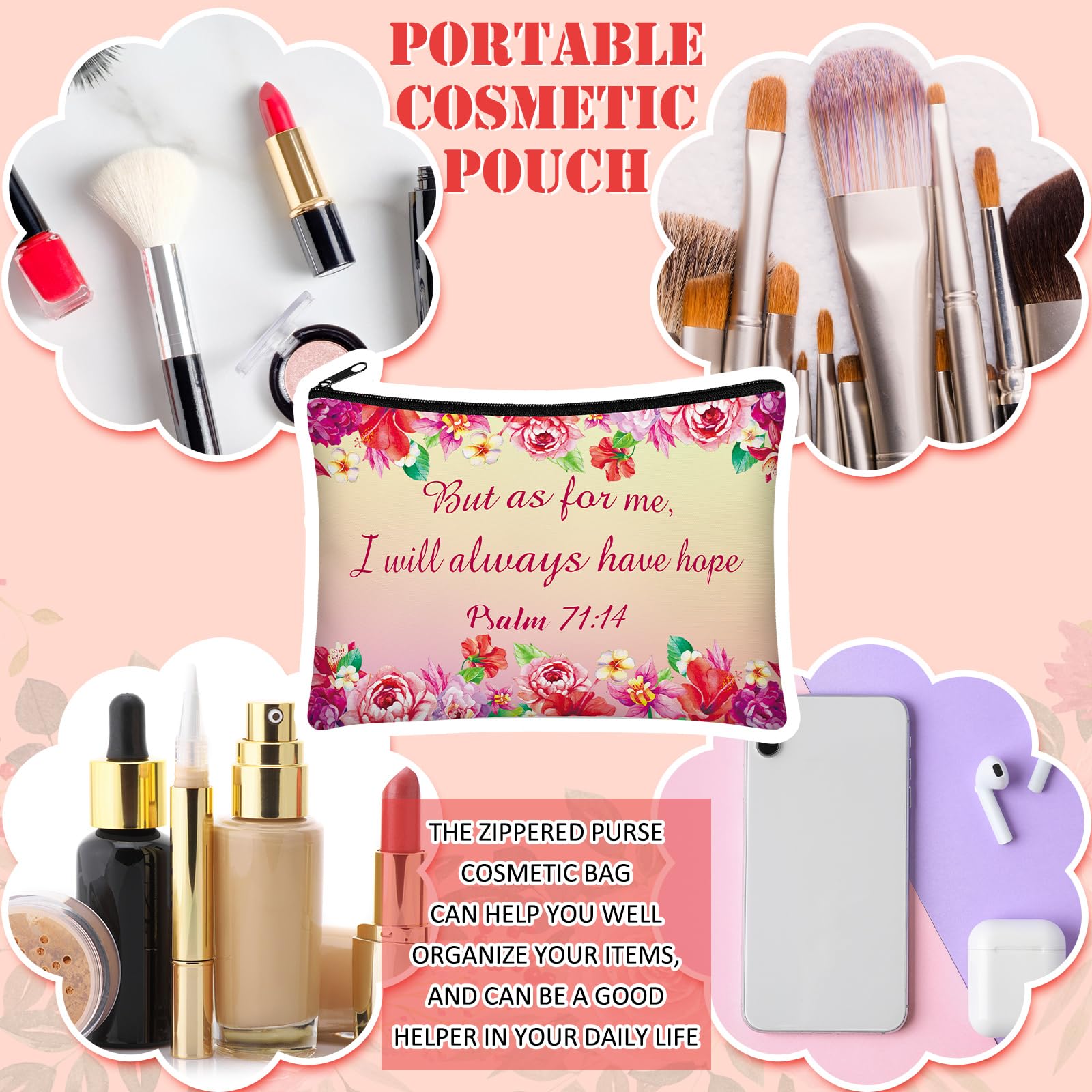 Pinkunn durable-canvas-makeup-pouch long-lasting storage for toiletries and makeup.