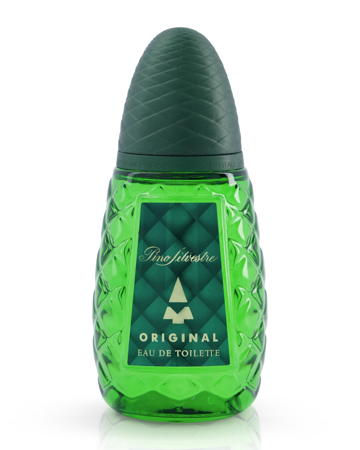 Pino Silvestre Original bottle-front conveys timeless masculine style for evening wear.