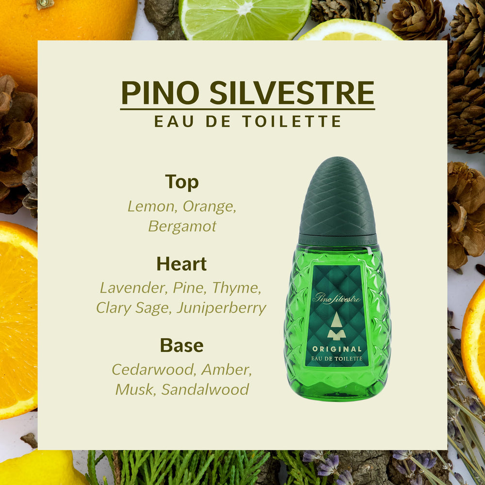 Pino Silvestre Original crystal sprayer enables precise, premium application.