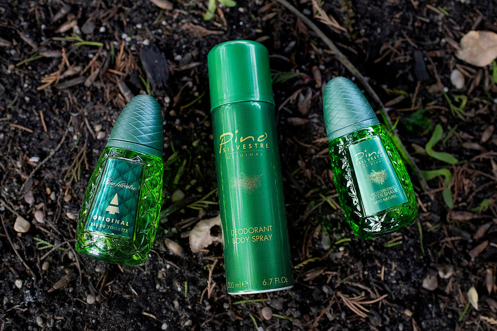 Pino Silvestre Original mediterranean-botanical blend adds sophisticated complexity.