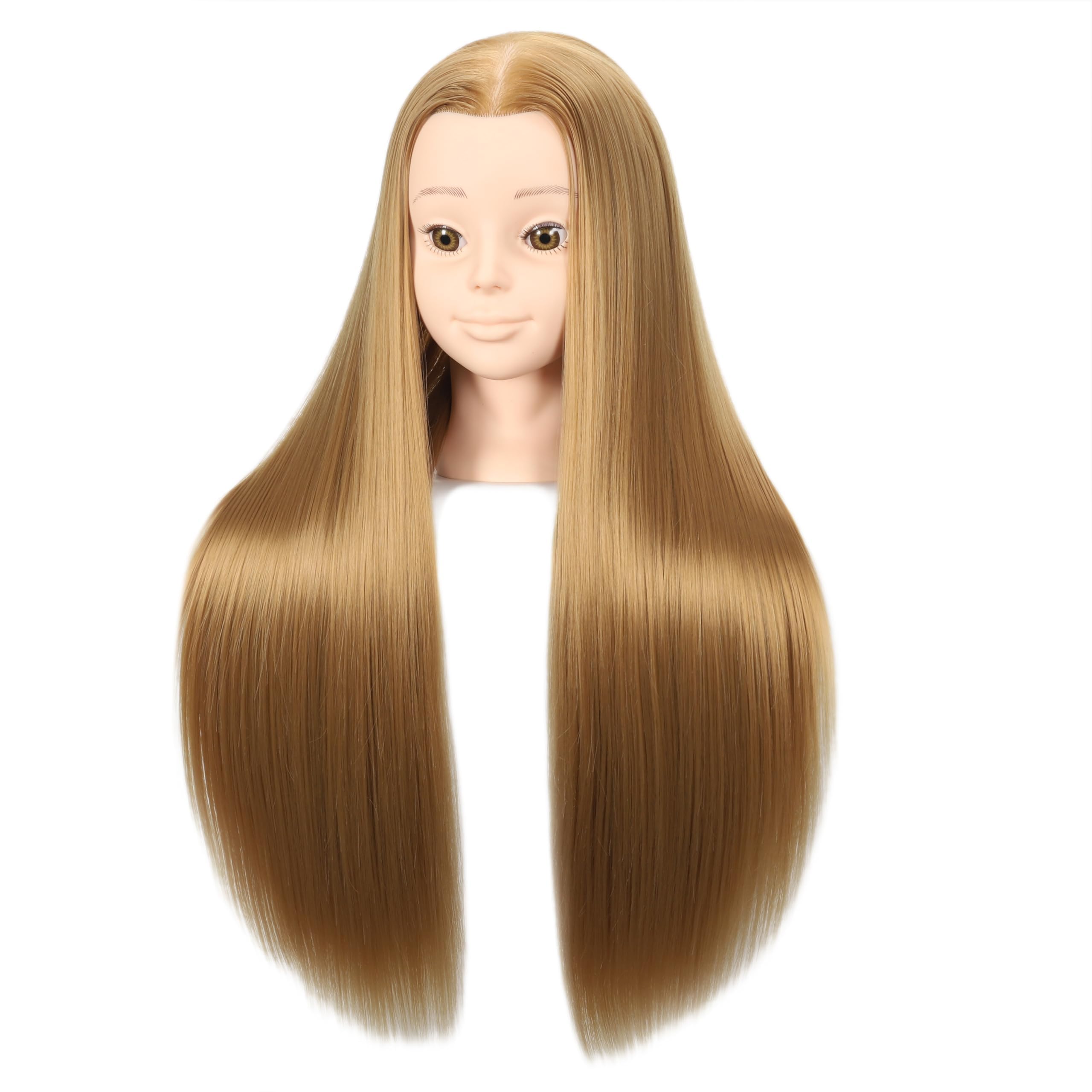 Pinzer mannequin head with natural black synthetic hair for styling experiments