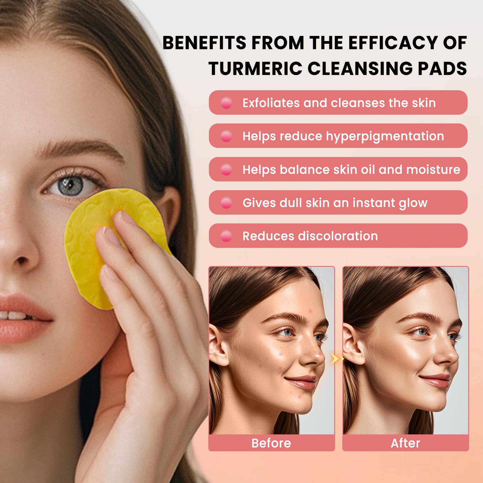 PIPIHUA Turmeric Kojic Acid Pad used on the body area for versatile exfoliation.