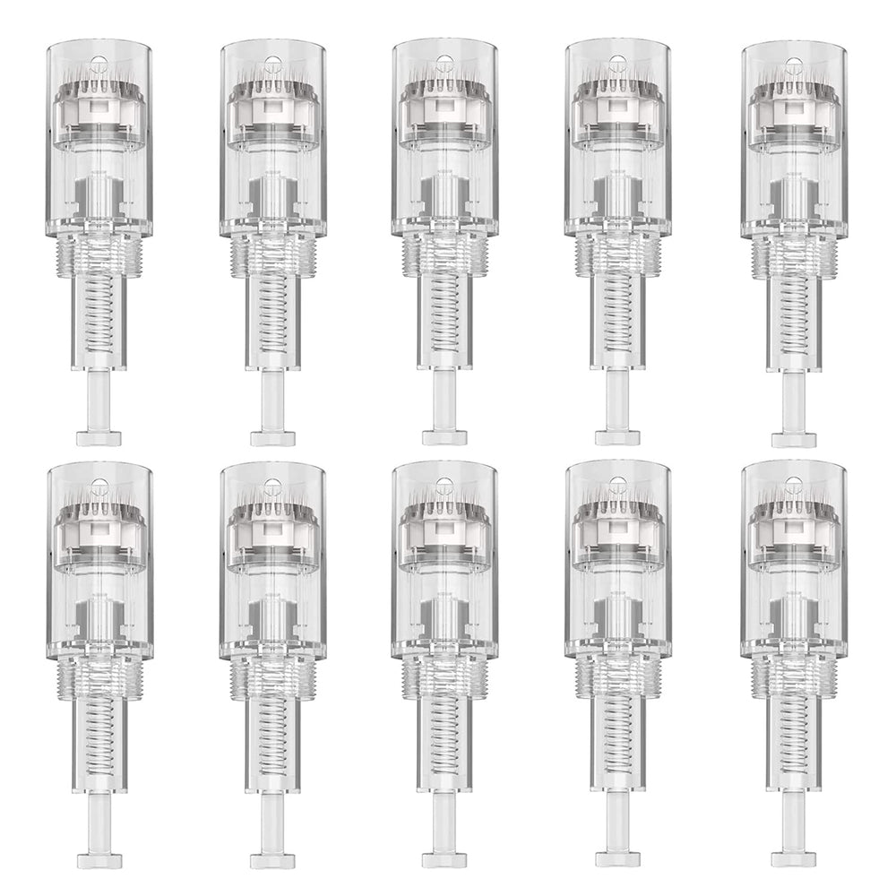 PIPM microneedling cartridges close-up showing 36-pin 0.25mm for at-home use
