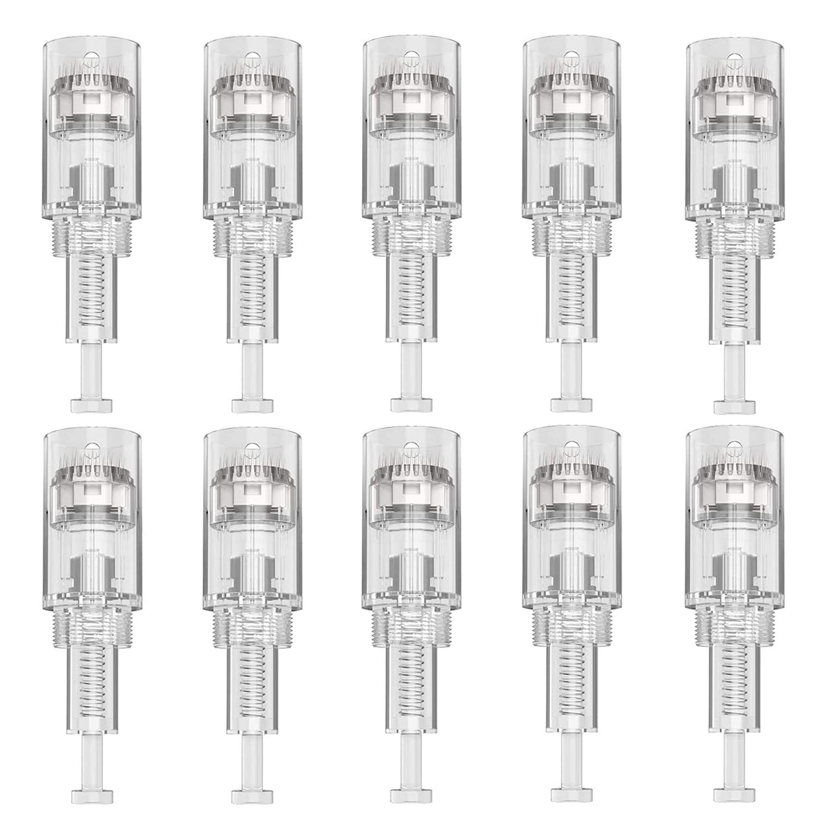 PIPM microneedling cartridges close-up showing 36-pin 0.25mm for at-home use