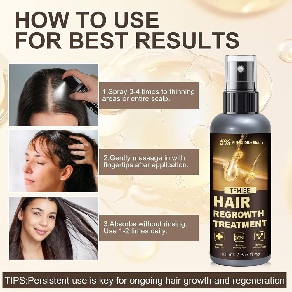 Pipuxi Minoxidil spray highlights herbal extracts like ginger and red clover.