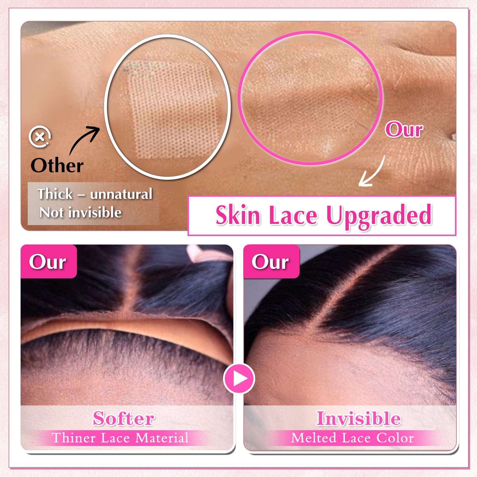 PISRY Wear and Go Glueless Wigs natural hairline pre-plucked for easy styling.