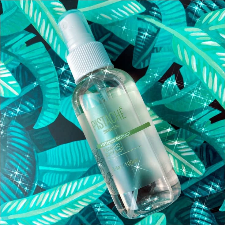 Pistache Skincare Biscotti aroma bottle closeup for sensory delight and daily treat.