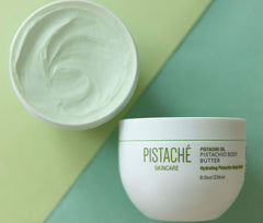 Pistaché Skincare pistachio oil whipped body butter fragrance swatch highlights biscotti scent