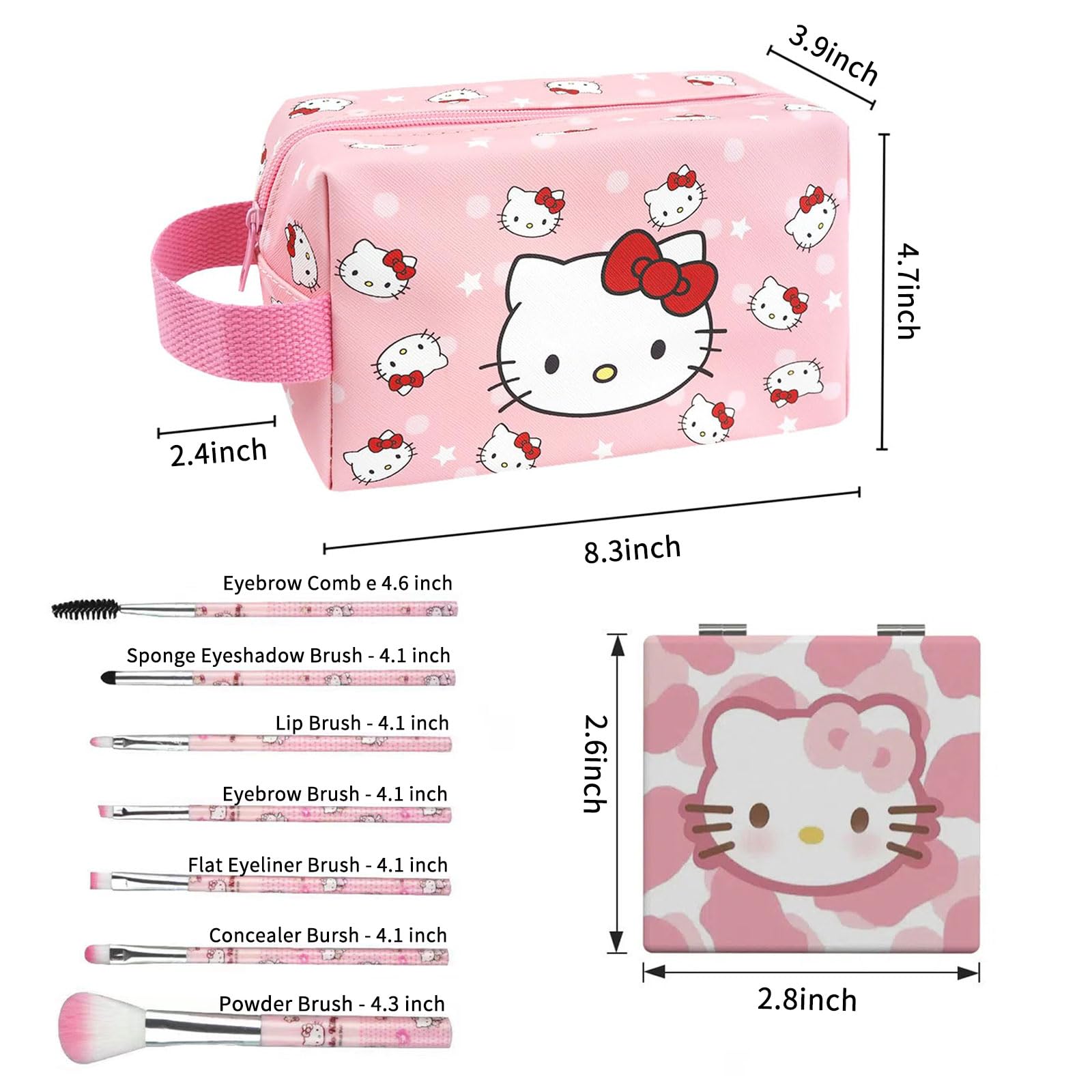 piurlzw makeup brush set pink provides precise application on the go.
