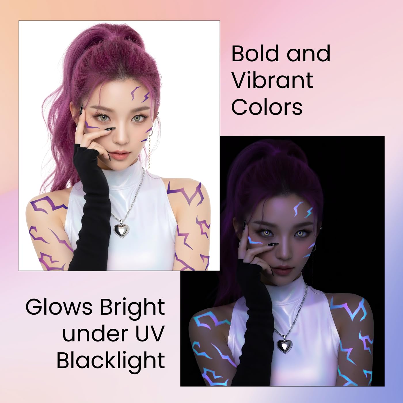 Pixel Hearts purple demon energy pattern tattoo neon accents for rave outfits