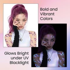 Pixel Hearts purple demon energy pattern tattoo neon accents for rave outfits