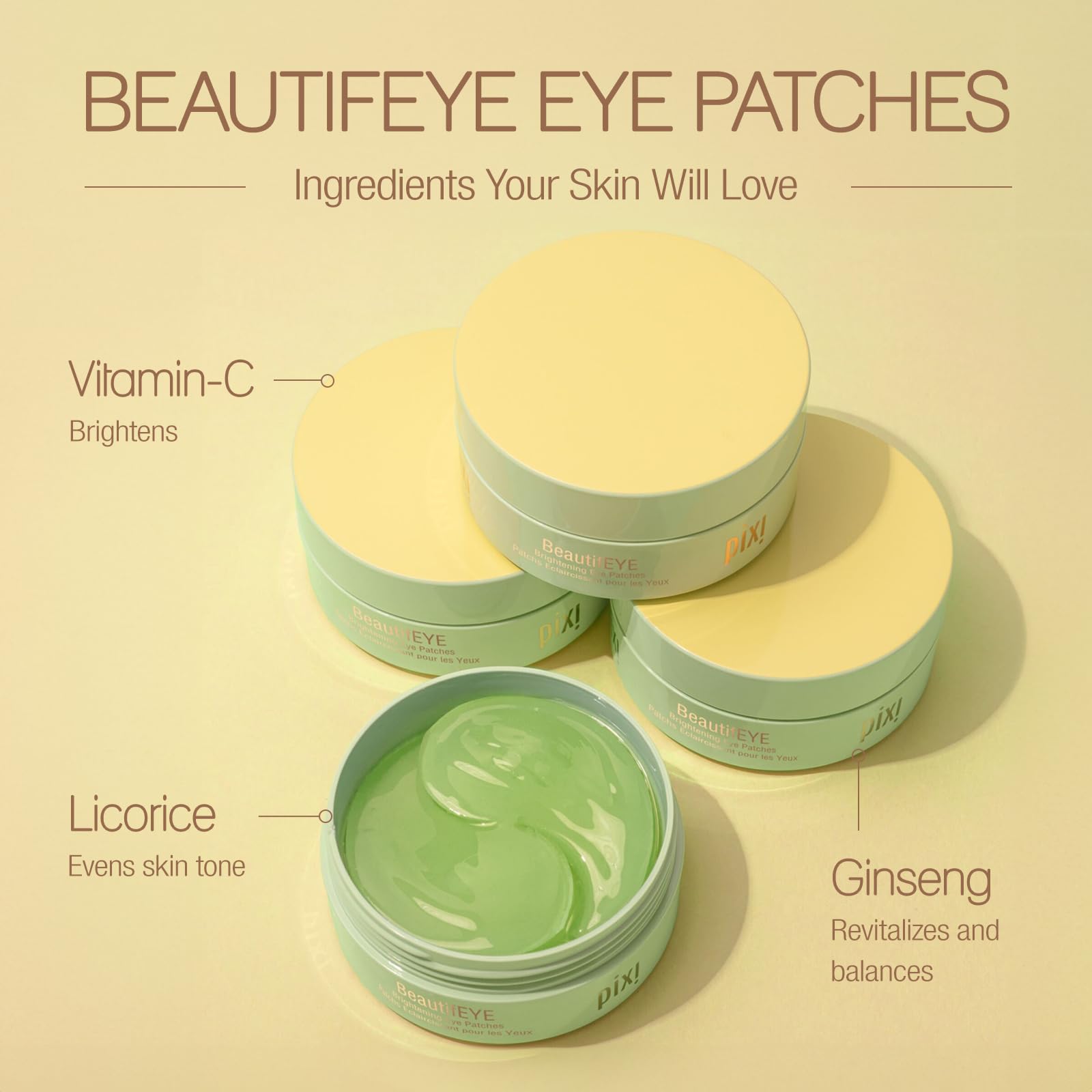 Close-up of Pixi BeautifEYE hydrogel texture highlighting gel-based formula.