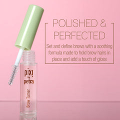 Pixi Brow Tamer brush close-up showing precise brow shaping