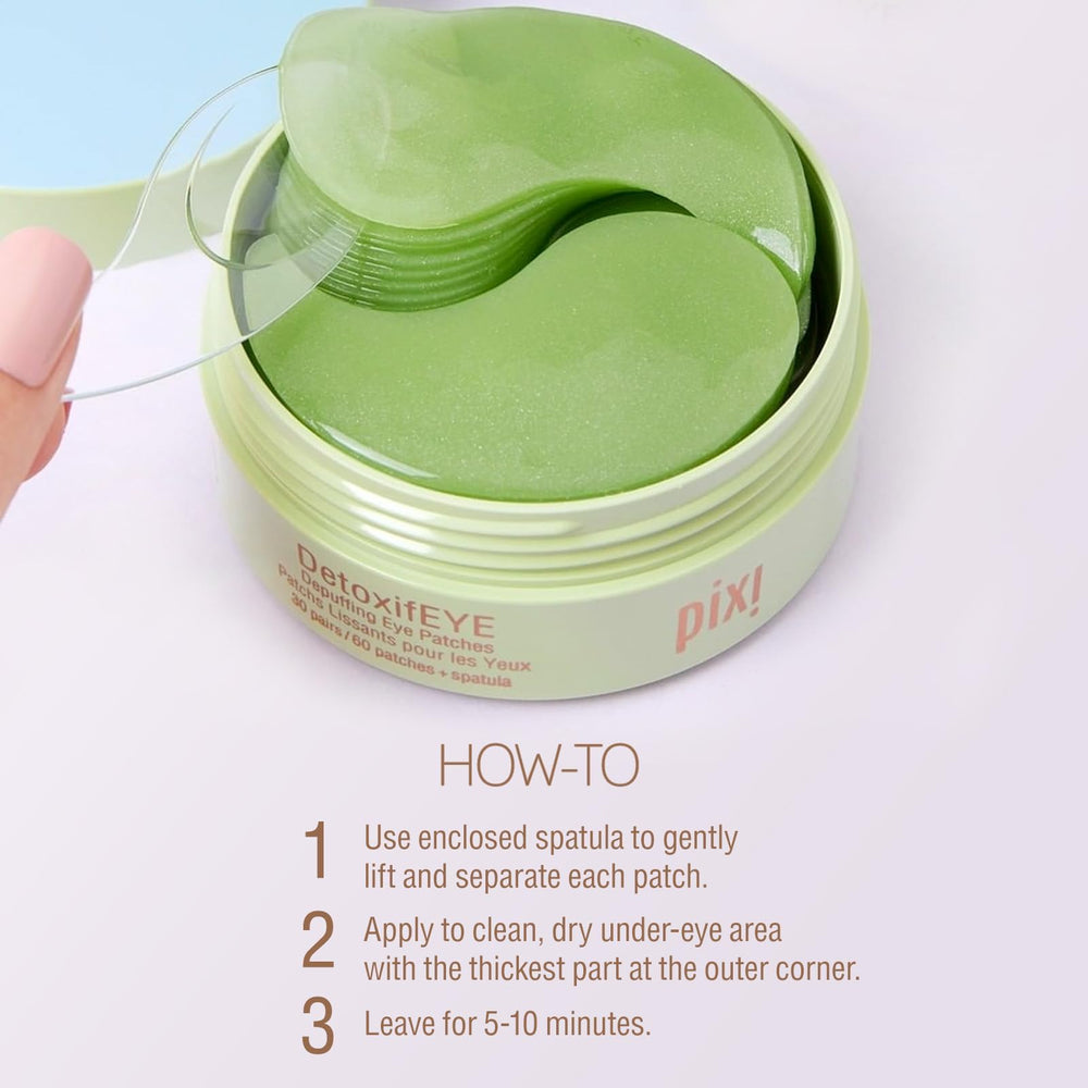 Pixi DetoxifEYE hyaluronic acid patches provide surface hydration and plump appearance