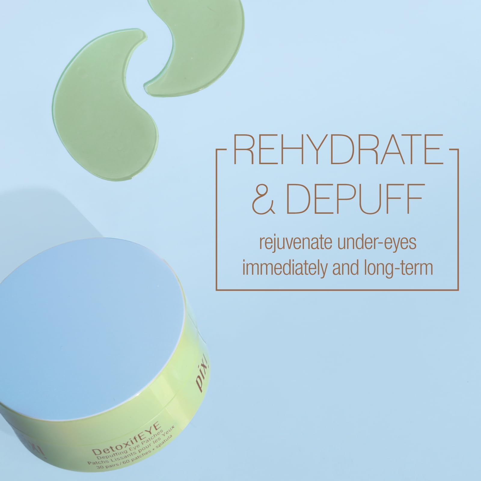 Pixi DetoxifEYE hydrogel closeup showing cooling, hydrating texture