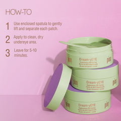 Close-up of Pixi Dream-yEYE hydrogel texture shows nourishing gel sheet.