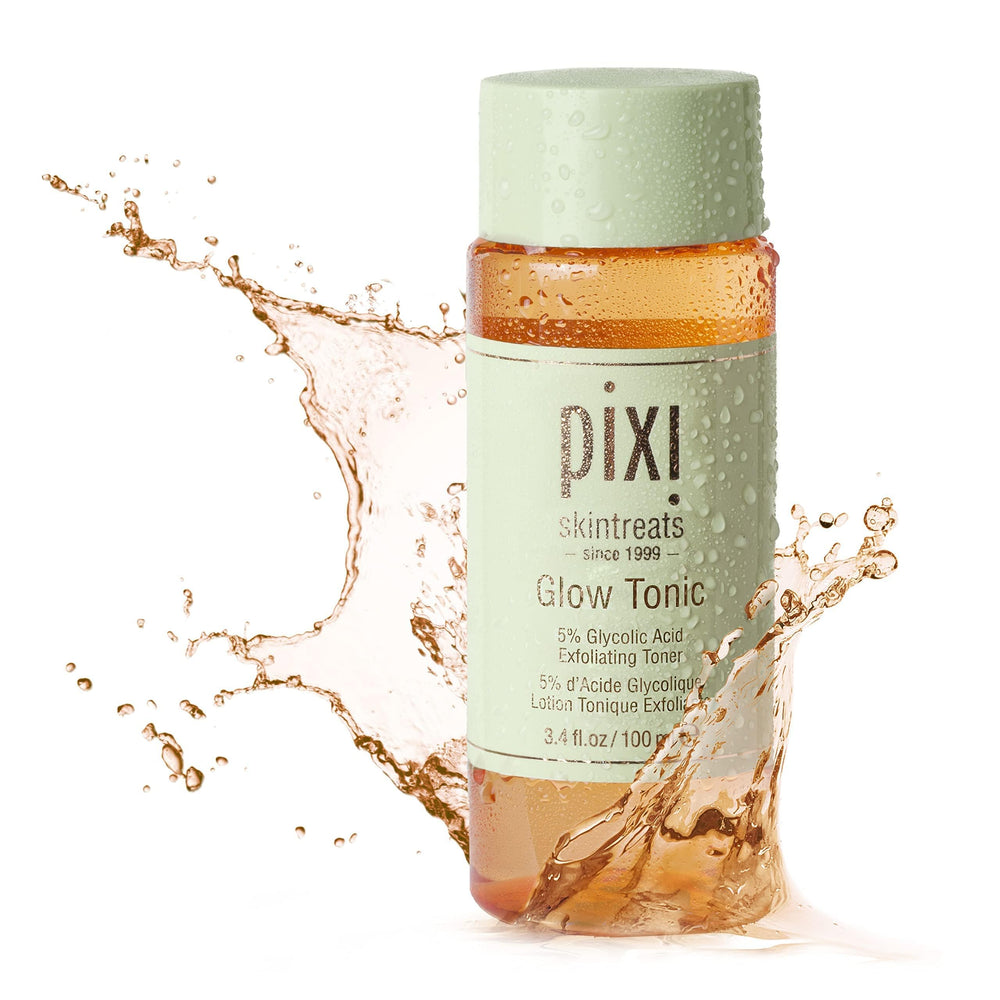 Pixi Glow Tonic ingredients graphic with glycolic acid benefits
