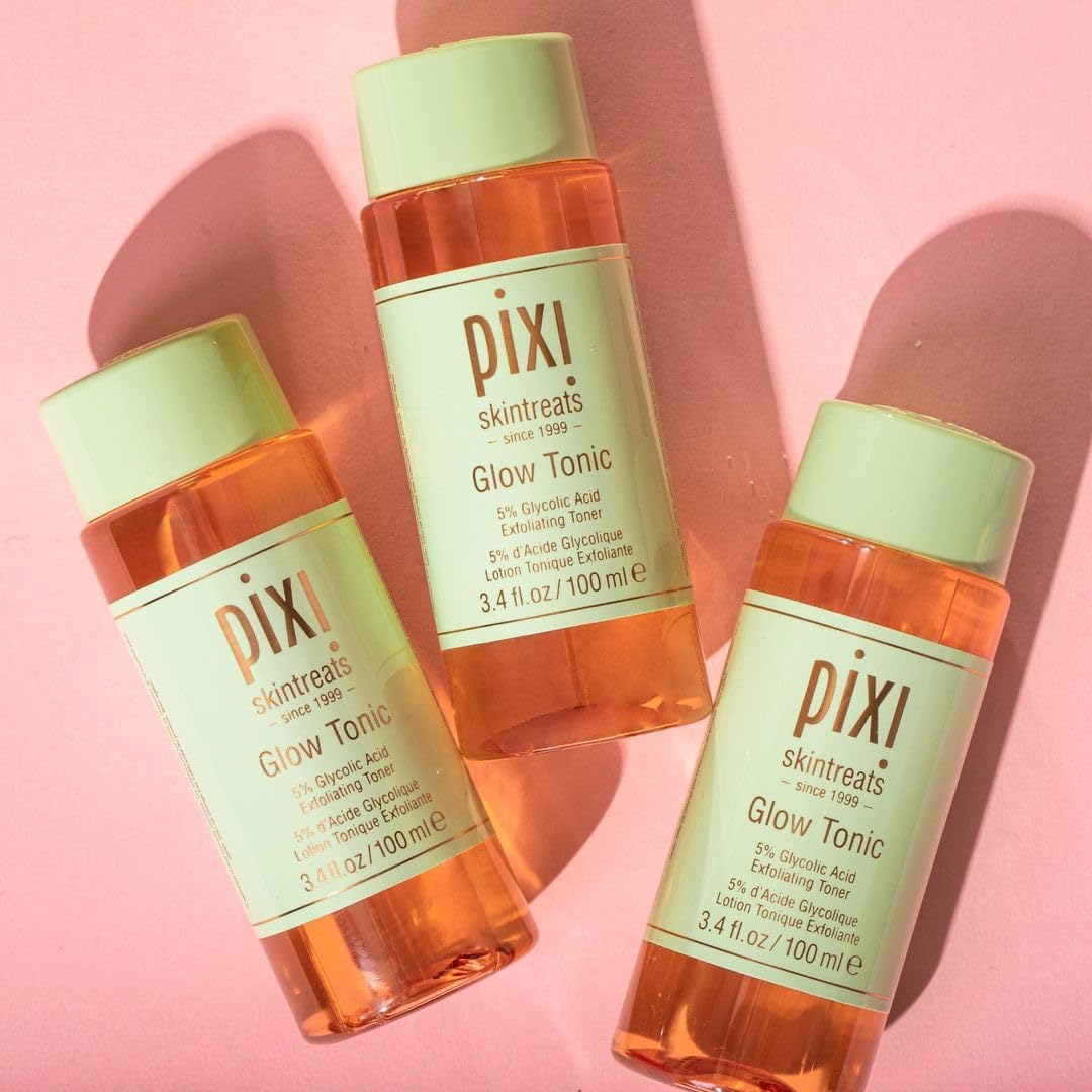Pixi Glow Tonic skin applying scene suggesting improved product absorption