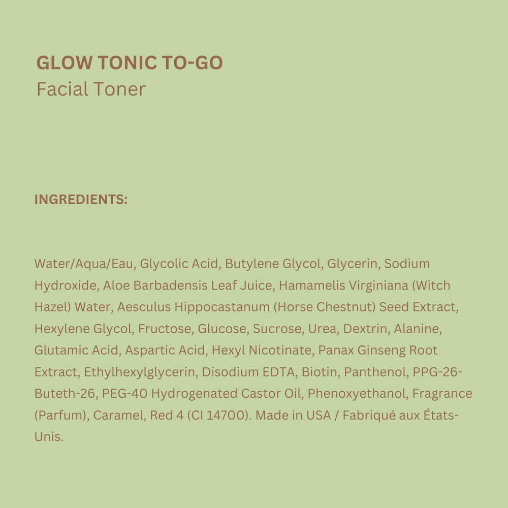 Pixi Glow Tonic to-Go box shows 60 pads for travel-friendly routine.