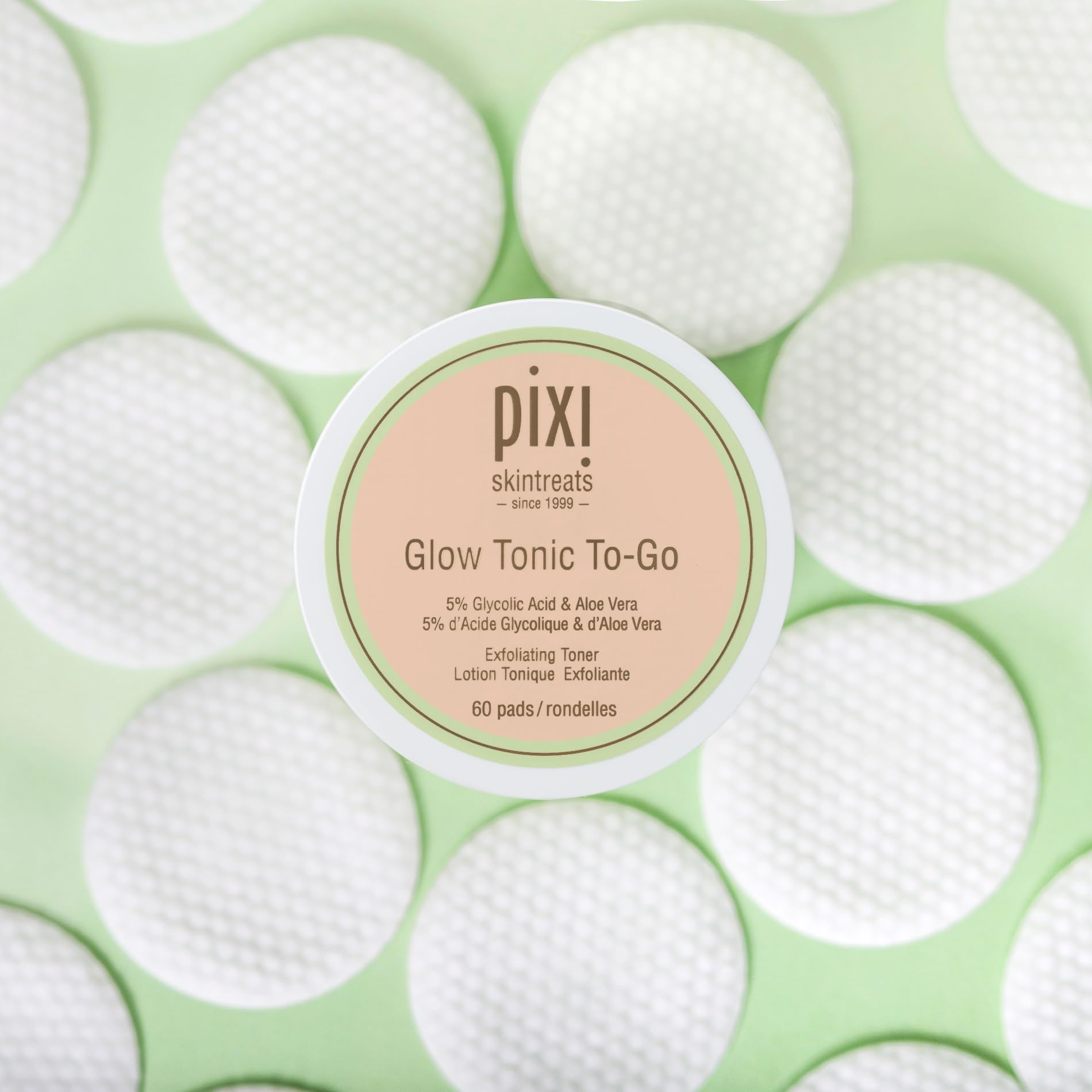 Pixi Glow Tonic to-Go pads pack for portable daily exfoliation.