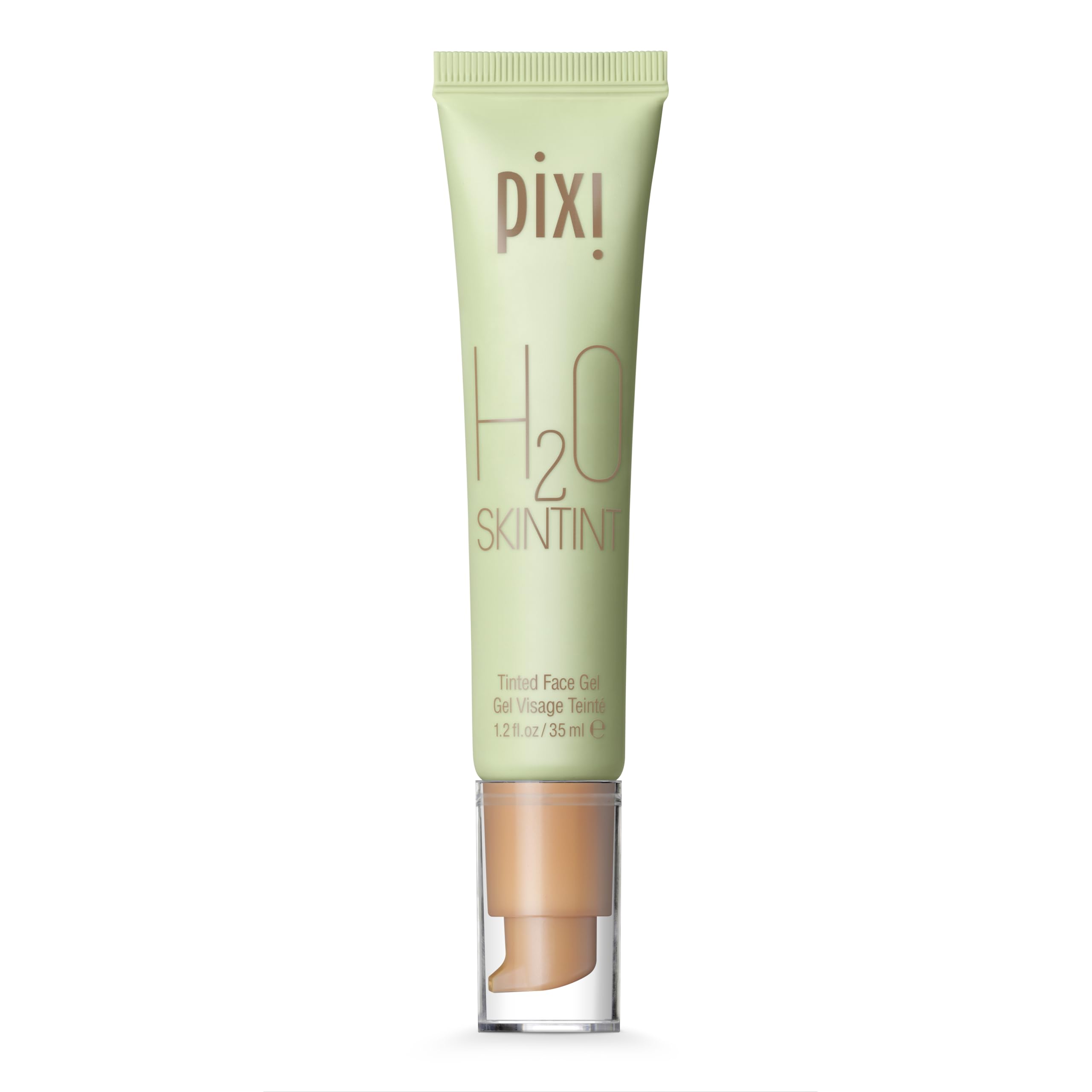Pixi H2O SkinTint bottle front — lightweight gel hydration for all-day wear