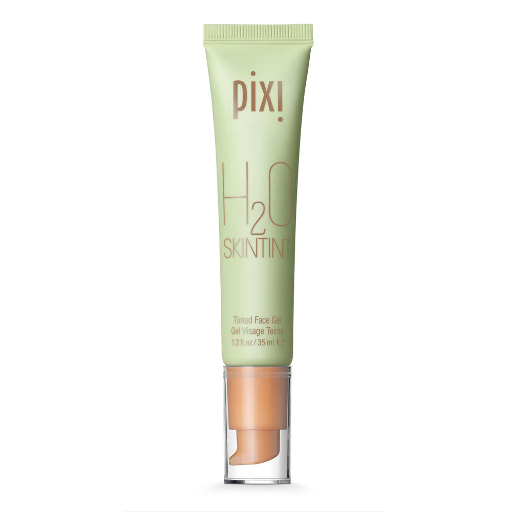 Pixi H2O SkinTint bottle front — lightweight gel hydration for all-day wear