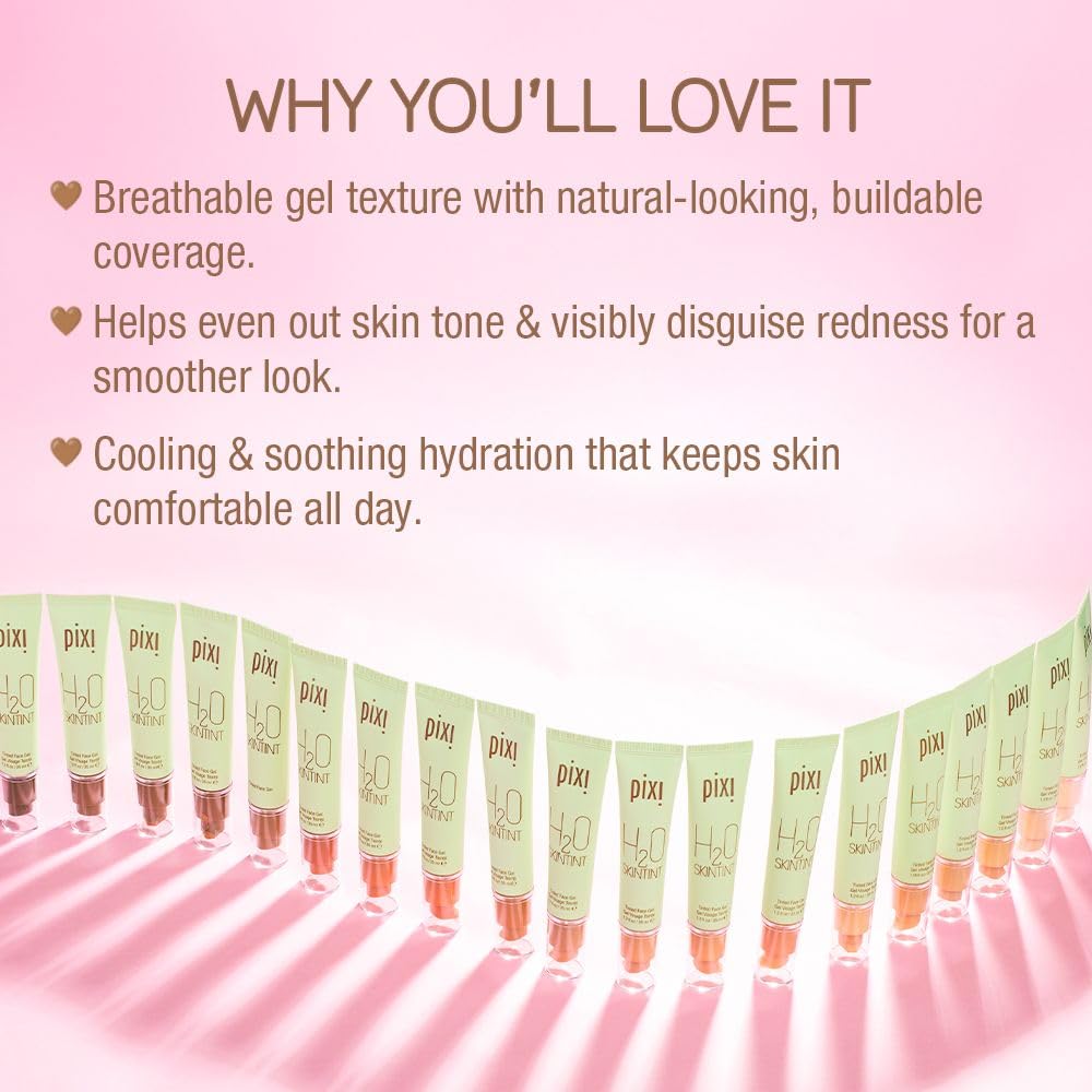 Pixi H2O SkinTint cooling finish provides breathable hydration