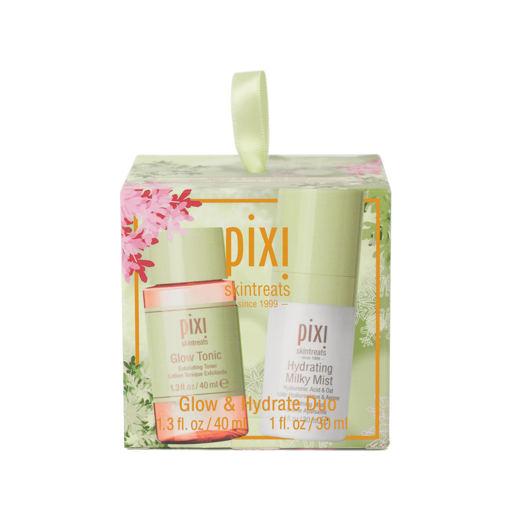 Pixi holiday ornament box showcases gift-ready skincare set.