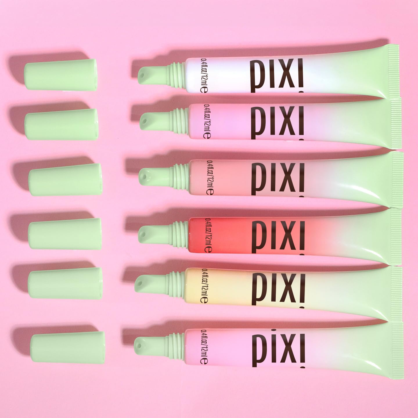 Pixi LipTone Trio compact display highlights paraben-free, cruelty-free offering for on-the-go gloss.