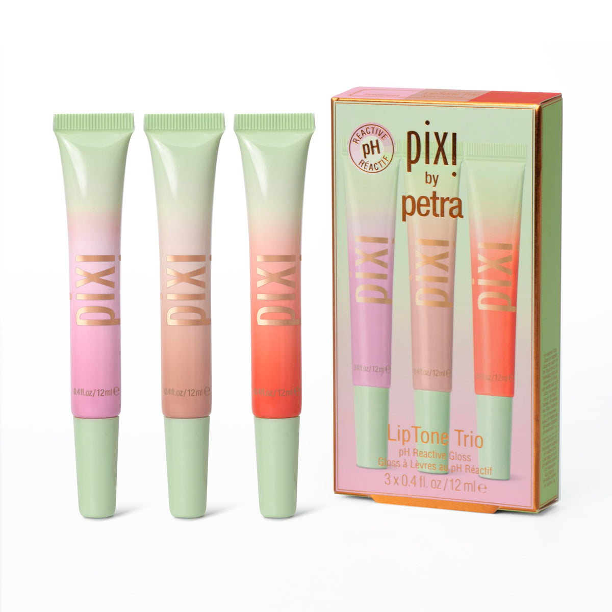 Pixi LipTone Trio Prettiness swatch reveals a glossy, hydrating shade for daily wear.