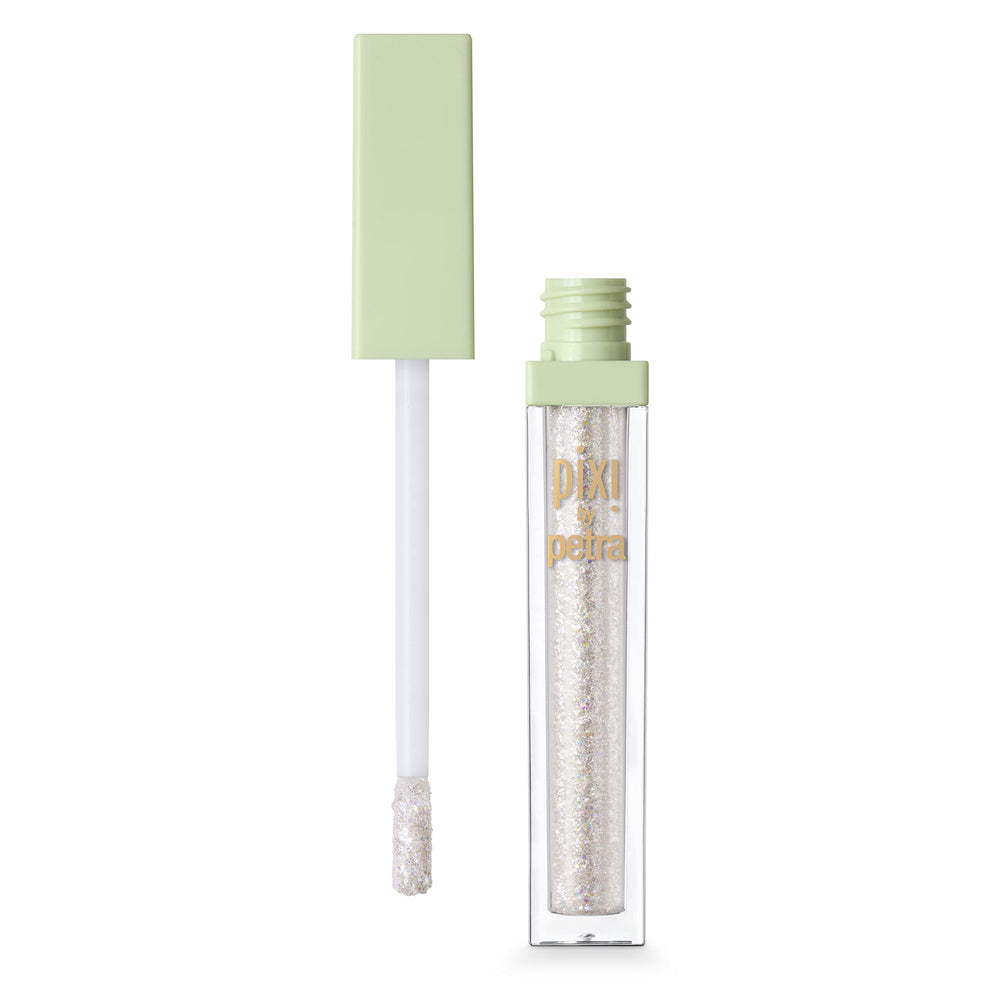 Pixi Liquid Fairy Lights Crystalline tube shows travel-friendly shine for on-the-go looks.