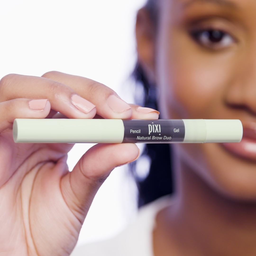Pixi Natural Brow Duo angled-pencil-tip demonstrates precise filling for sparse areas.
