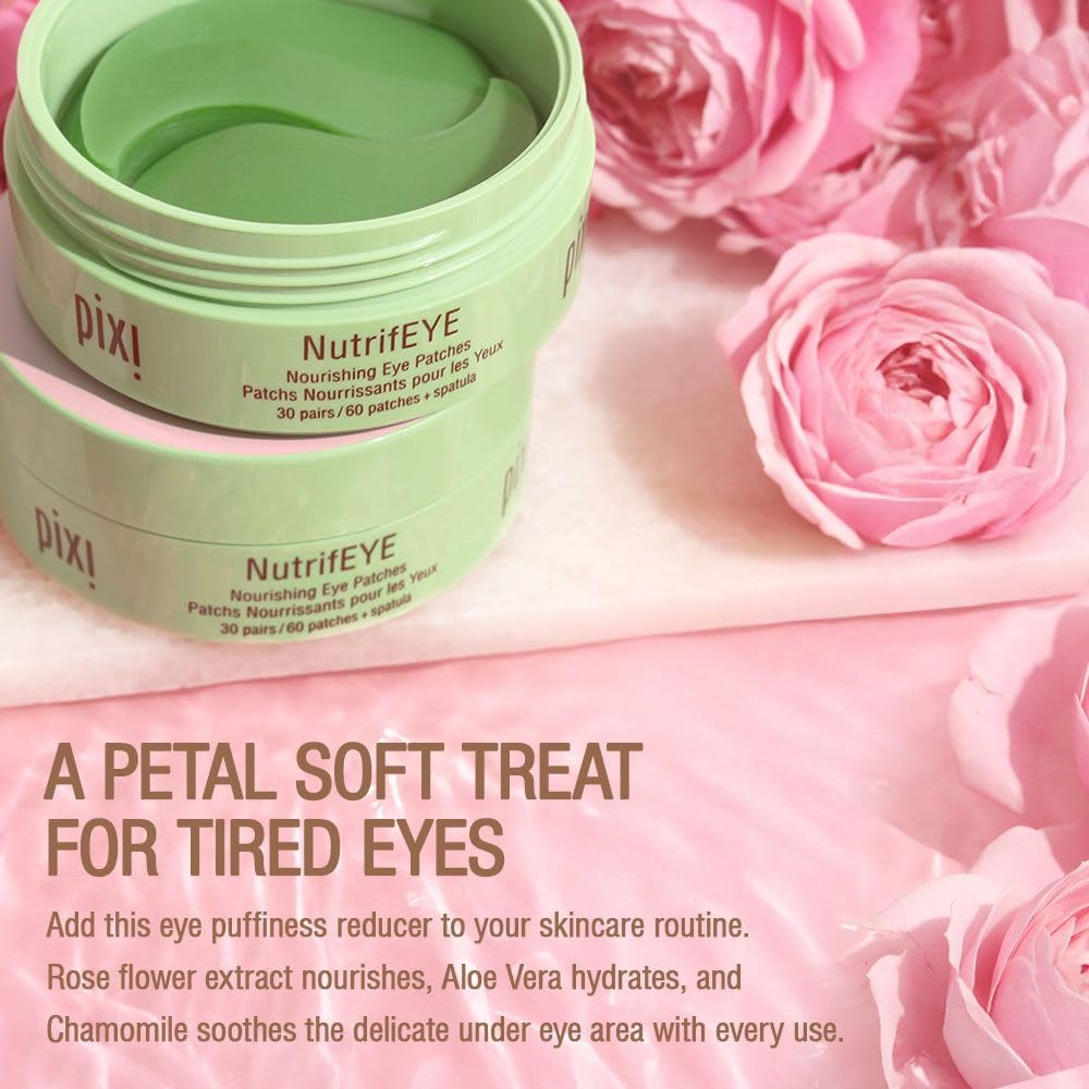 Chamomile in Pixi NutrifEYE patches soothing the under-eye region for calm skin.