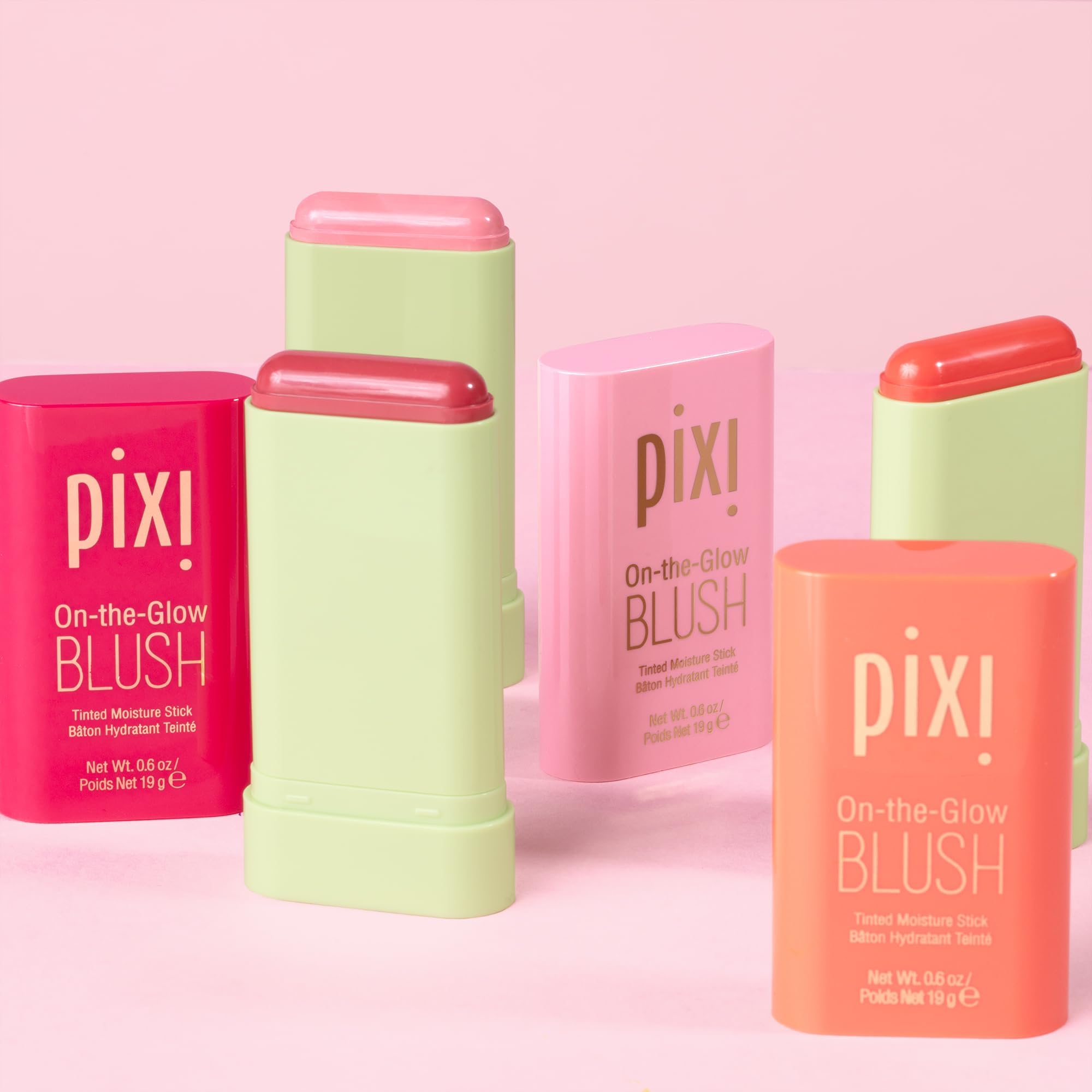 Pixi On-the-Glow Blush Ruby applied-cheek shows seamless blend and radiance