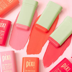 Pixi On-the-Glow Blush Ruby swirl-texture demonstrates creamy, blendable color with hydration
