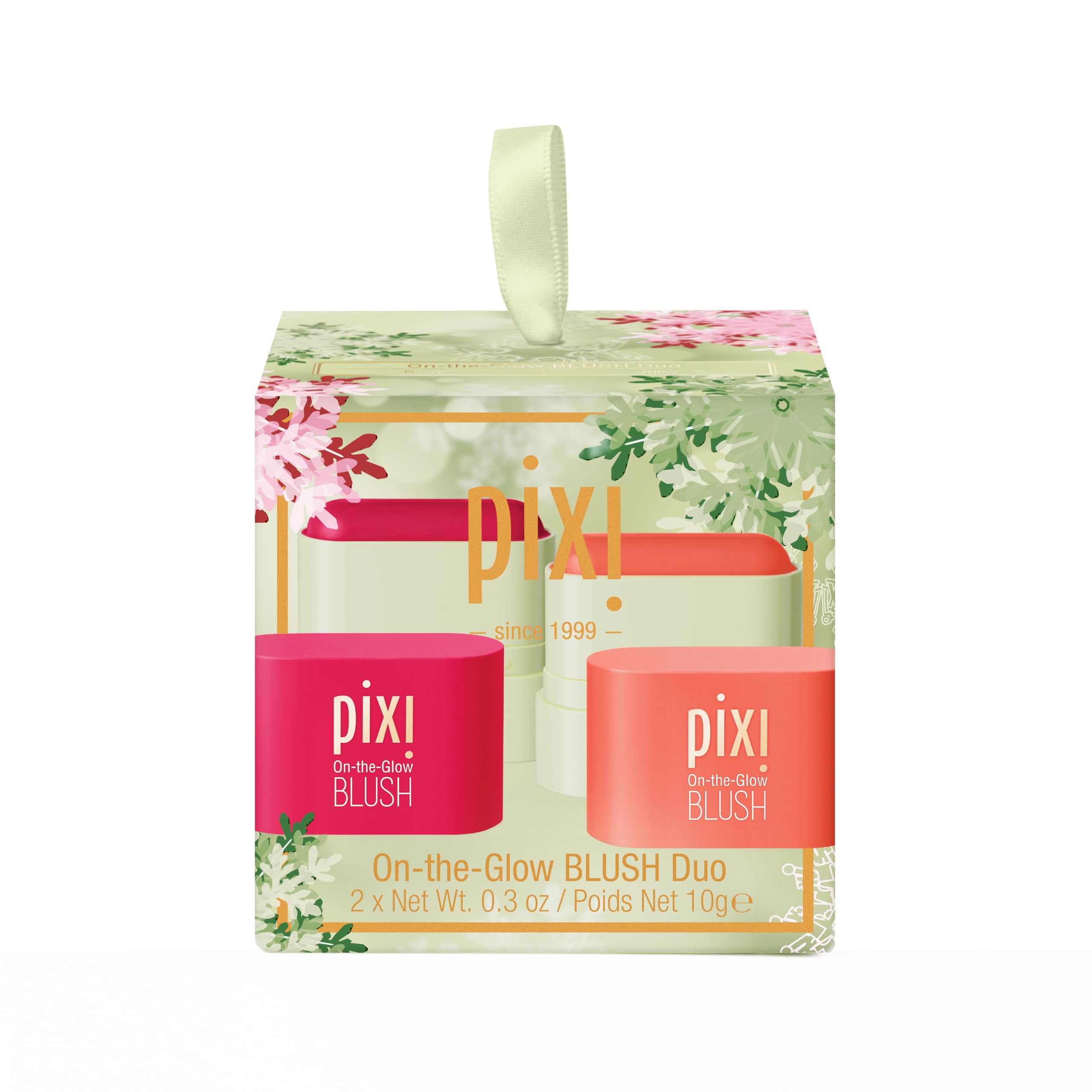 Pixi On-the-Glow Mini Blush Duo holiday gift set on display for gifting.