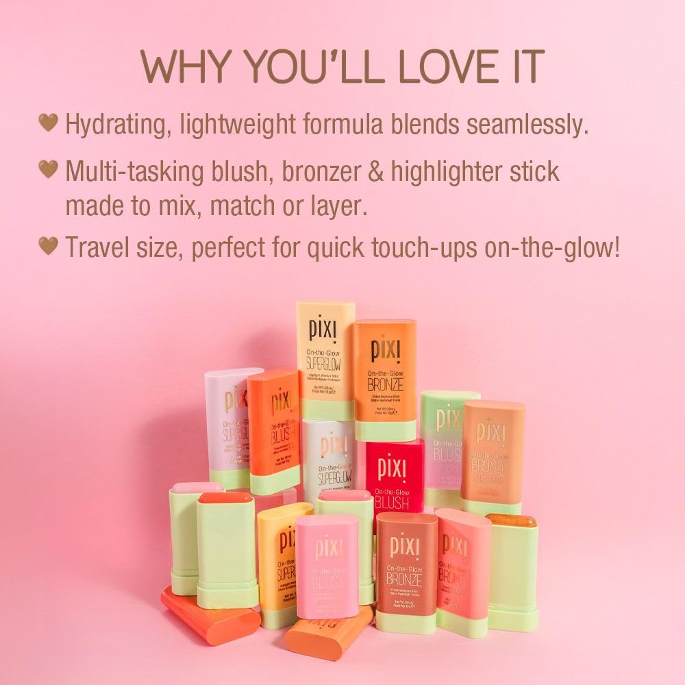 Pixi On-the-Glow Trio IcePearl highlighter swatch creates luminous highlight and dimension.