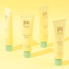 Pixi Vitamin-C Lotion swatch on hand demonstrating brightening and even tone potential.