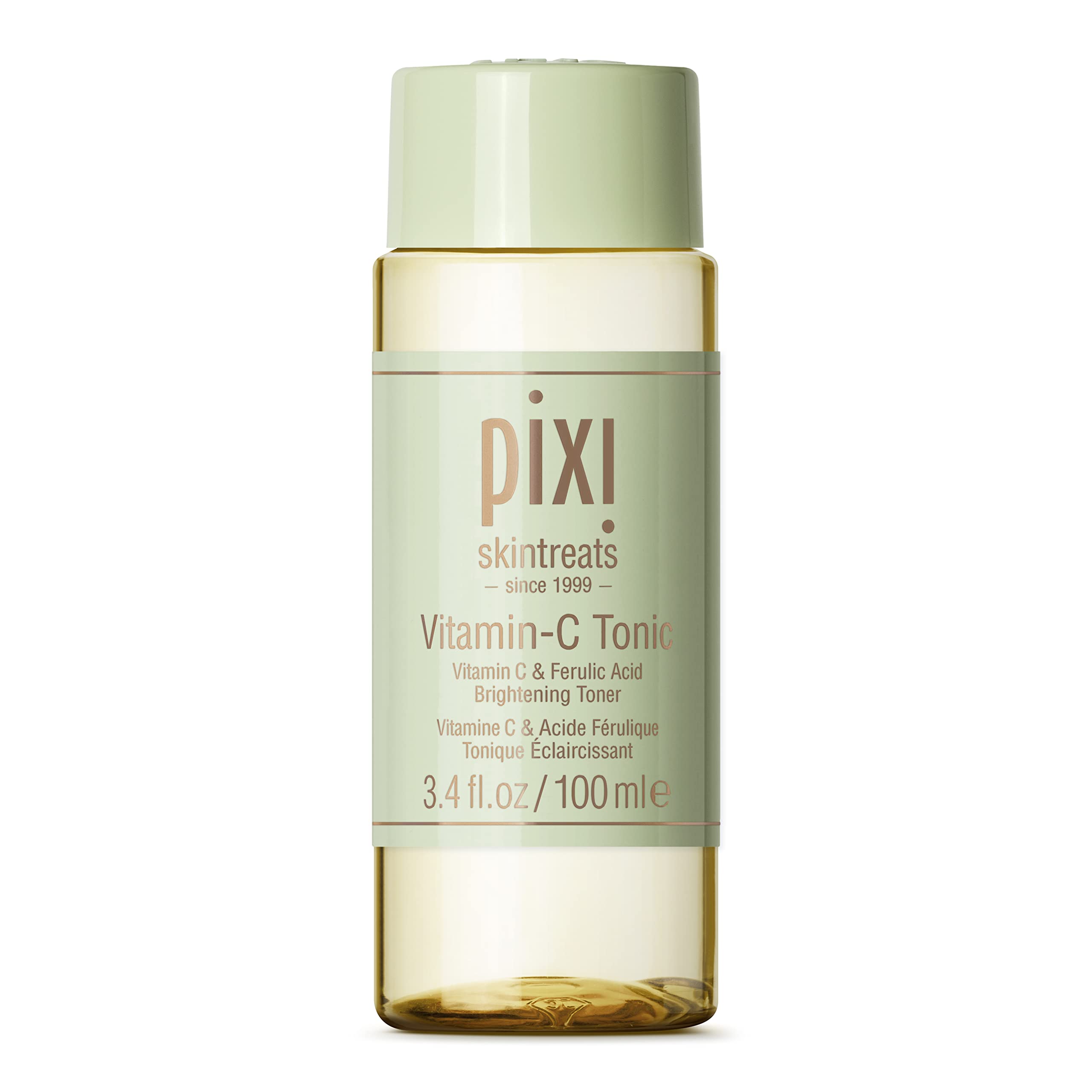 Pixi Vitamin-C Tonic bottle-front view highlights brightening formula for radiant skin.