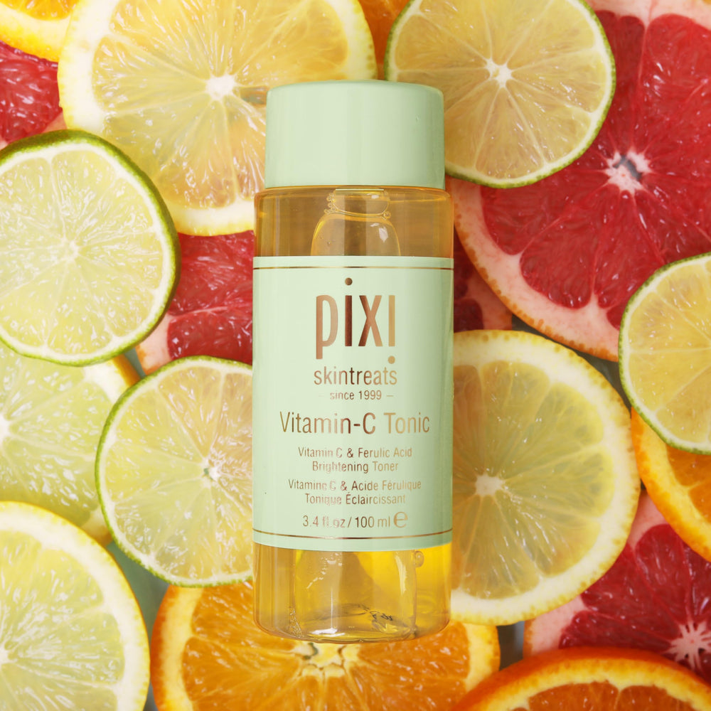 Pixi Vitamin-C Tonic cruelty-free label communicates ethical skincare choice.