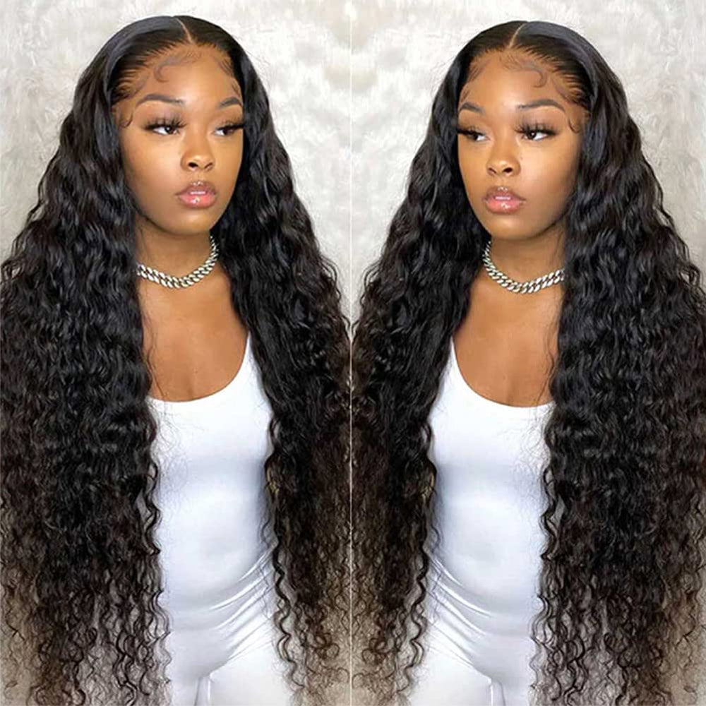 Pizazz 13x4 HD lace-front wig close-up showing natural volume with deep-wave texture.