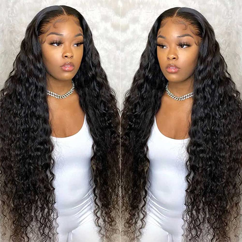 Pizazz 13x4 HD lace-front wig close-up showing natural volume with deep-wave texture.