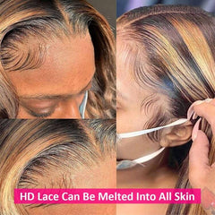 Pizazz 180-density body wave hair appears full and luxurious.