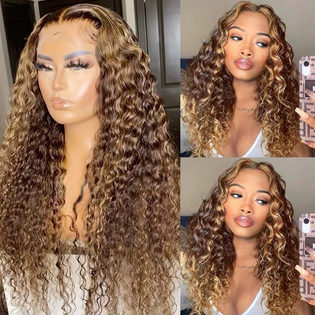 Pizazz highlight lace-front wig shows natural parting for versatile styling.