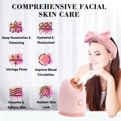 PJordo facial-steamer deep clean action showcases pore-clearing steam for cleaner complexion.