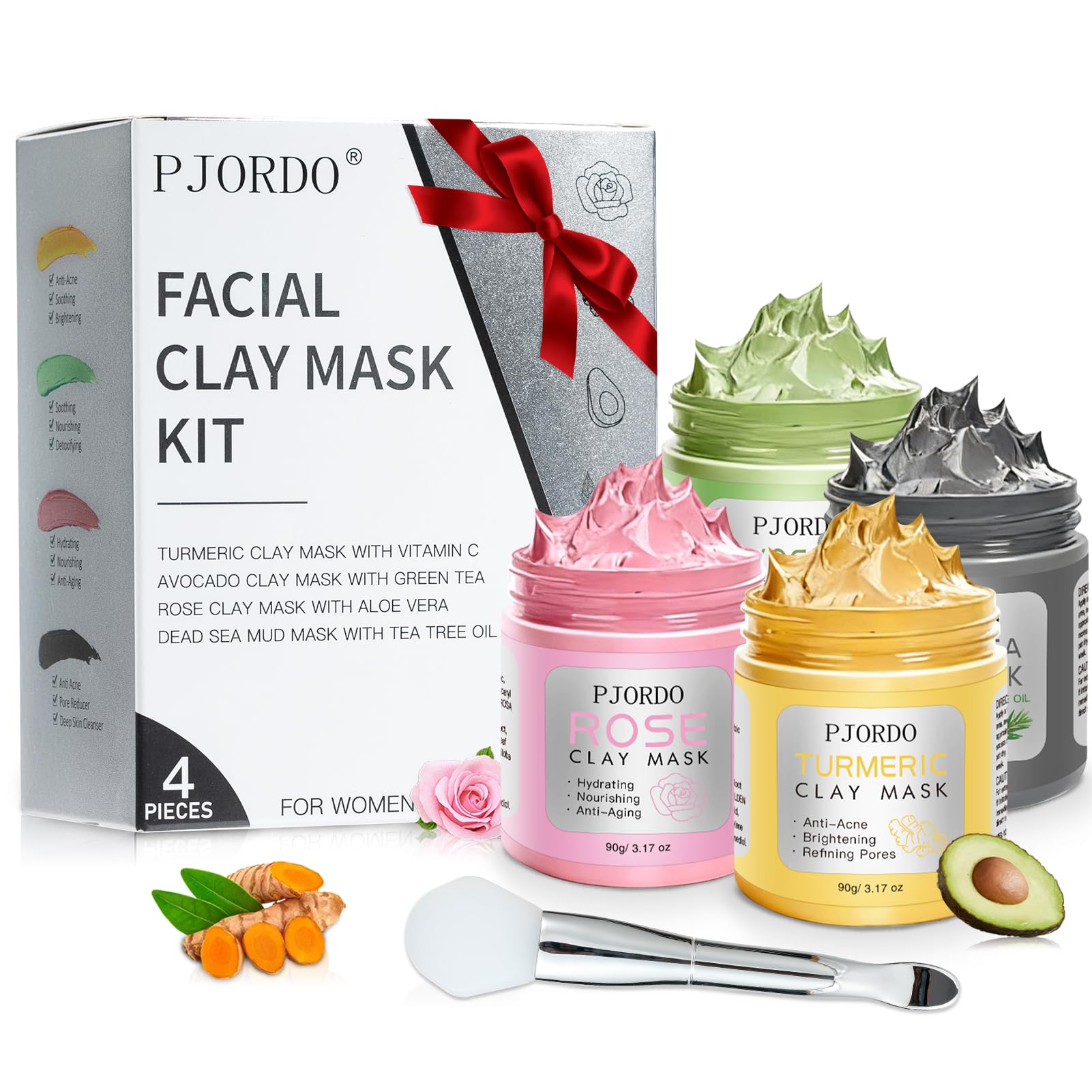 Mascarilla de arcilla de cúrcuma y vitamina C de Pjordo para iluminar la piel.
