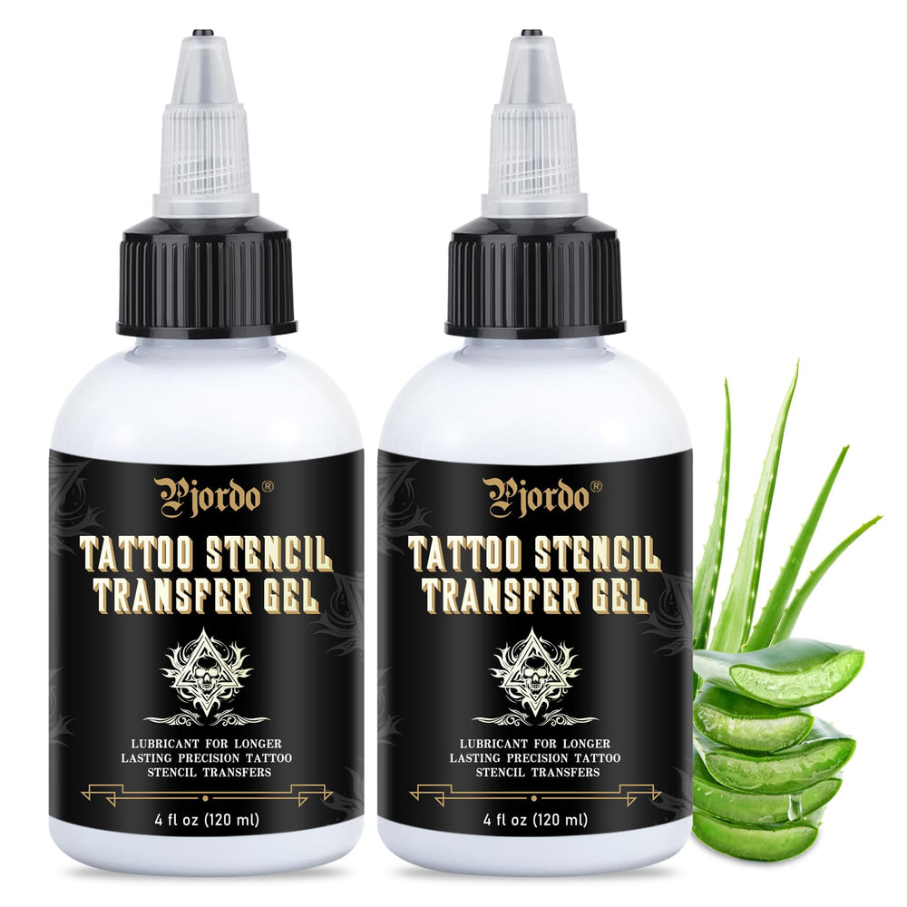 Pjordo tattoo stencil transfer gel bottle enables precise transfers during sessions