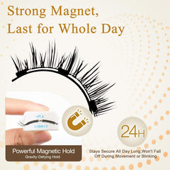 PKsiauya Hunnyfit lashes with applicator demonstrate easy glue-free application.